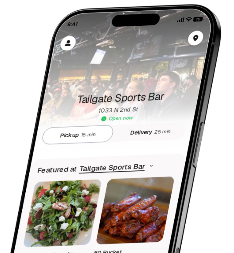 Tailgate Sports Bar app preview