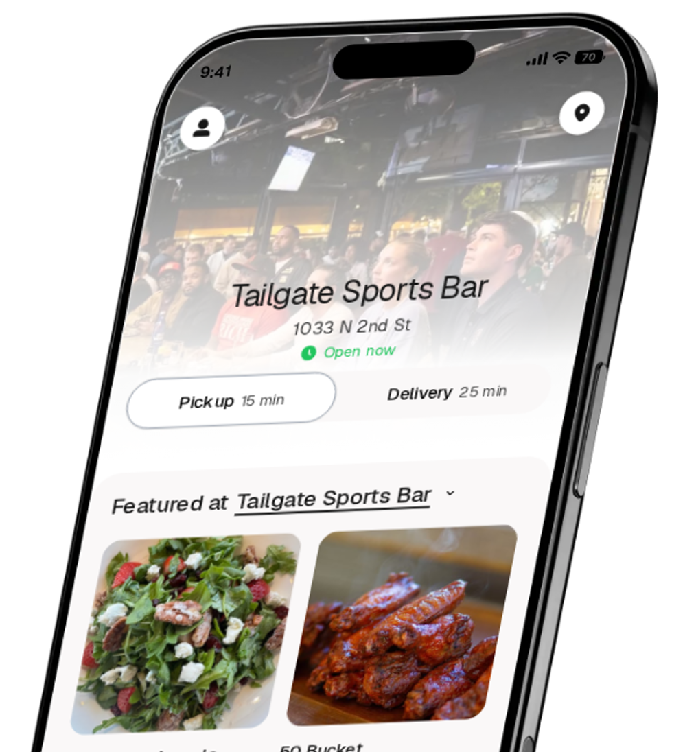 Tailgate Sports Bar app preview